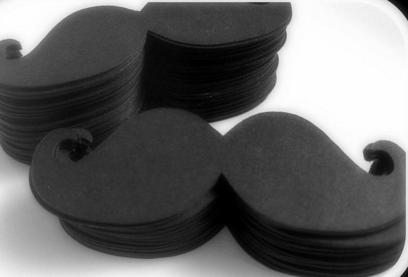 50 Mustache - Moustache - 3 Inch  - Cut Outs - Die Cuts - Photo Props - Party Decorations - Garlands - Party Straws - Made to Order