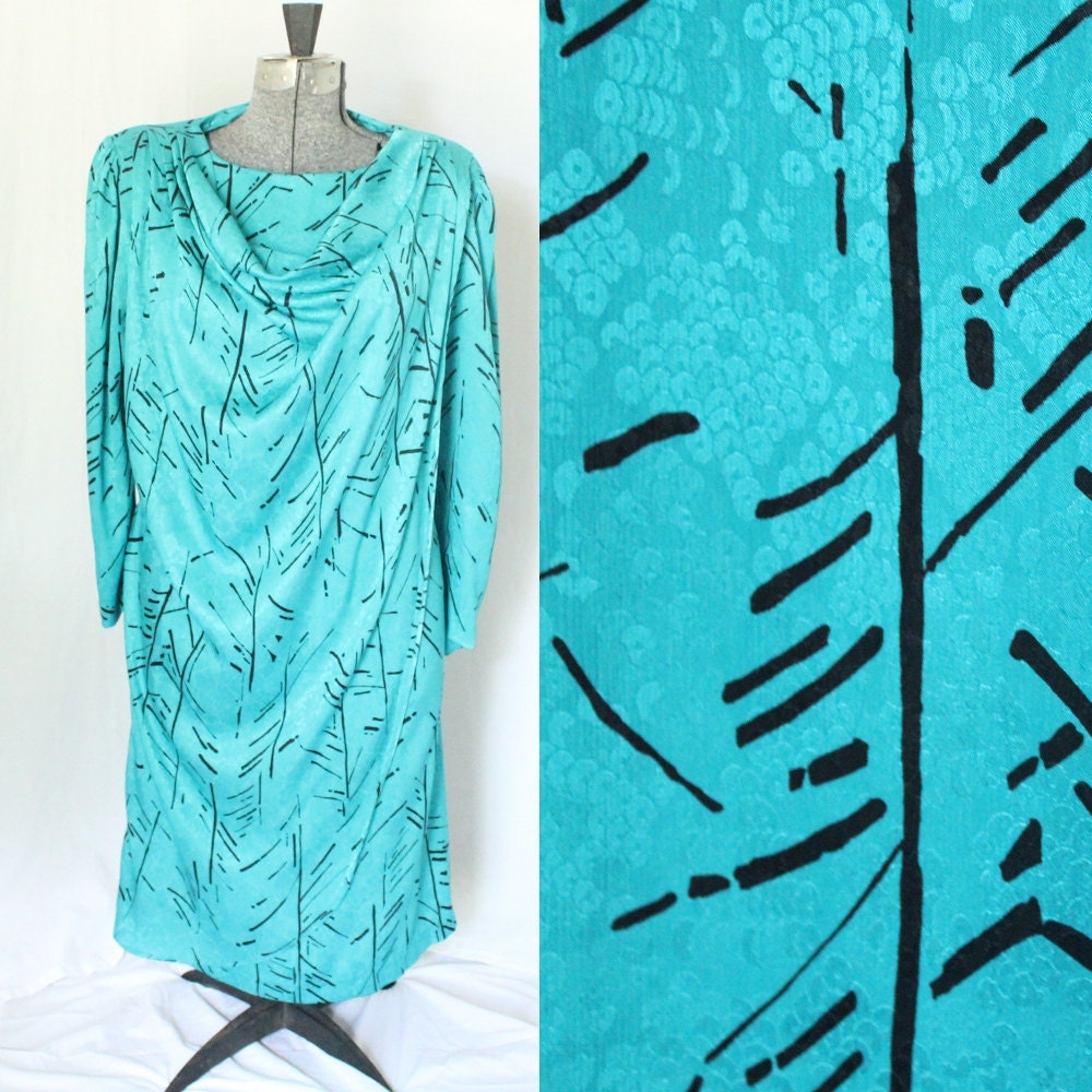 Teal Drape Dress - Size Extra Large