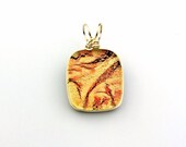 Gold and Orange Dichroic Wire Wrapped Glass Pendant OOAK Handmade