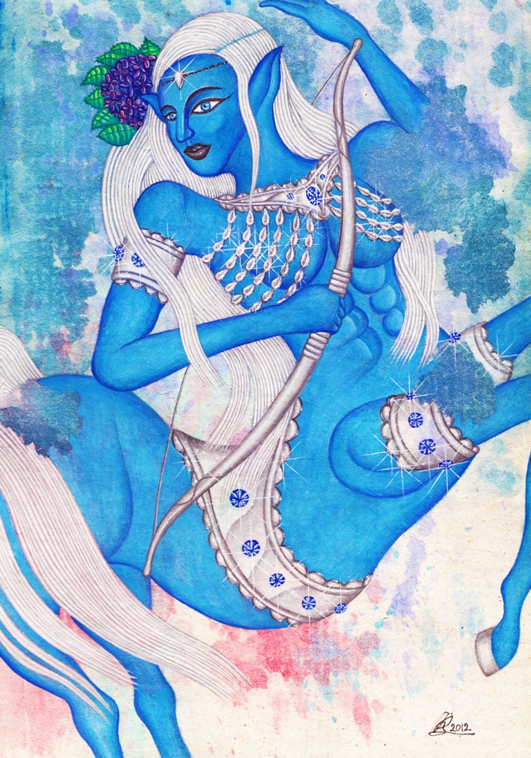 Sagittarius, The Lucky Traveler: Nov 22 - Dec 21 / ART PRINT / LARGE / 21" X 28"