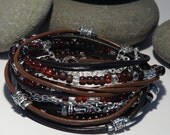 Brown Leather Wrap Bracelet Free Worldwide Shipping