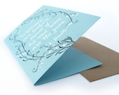 Wuthering Heights quotation hand painted light blue card - whatever our souls are made of - PemberleyPond