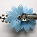 Vintage CORO Blue Plastic Flower & Rhinestone Clip-on Earrings - 1950s / Vintage Wedding / Free Shipping in USA