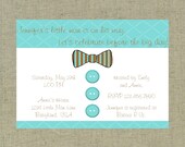 Little Man Blue and Brown Custom Printable Baby Shower Invitation