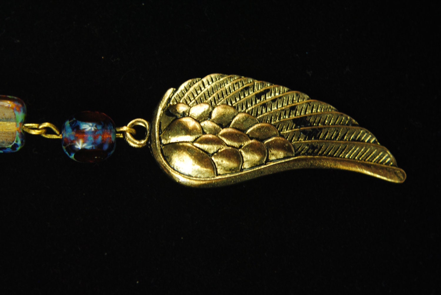 Antique Gold Feather Earrings