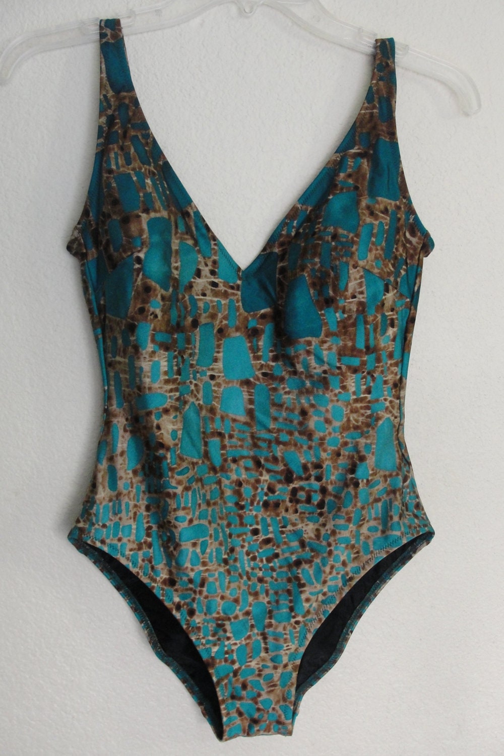 Womens Vintage 1980s One Piece Swimsuit Bathing Suit Summer Beach Size 10