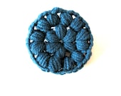 Merino wool crochet pin - deep teal - blue green - choose your color - neusbatllori