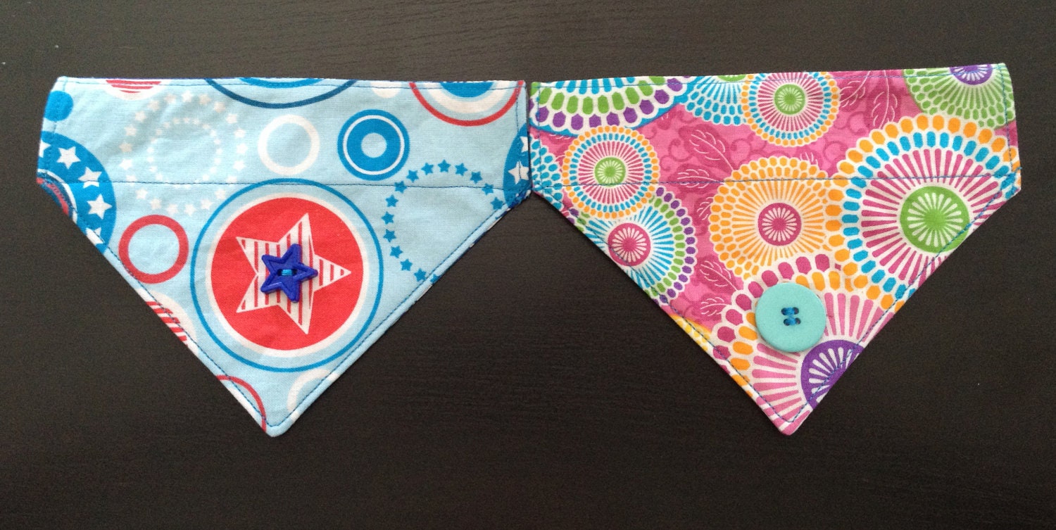Custom reversible dog/cat collar bandana