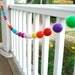 Color me Rad Birthday Garland Decoration/ 33 Felt Balls - 6 ft long