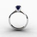 Blue sapphire ring, white gold, engagement ring, emerald cut, sapphire engagement, white gold ring, solitaire, crown setting