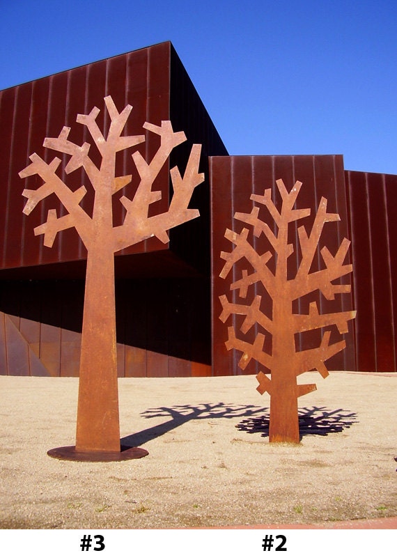 Tree Sculptures in rust, blackened rust or powder coat finish