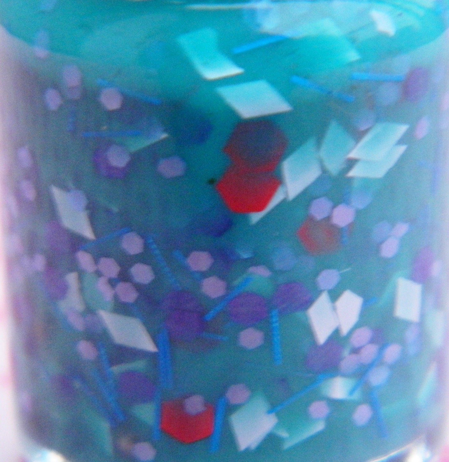 Turquoise Glitter Nail Polish - Williamsburg - Mini Size Bottle 0.18 oz NY Hoods Collection
