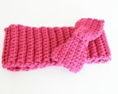 ladies pink earwarmer - crochet headband