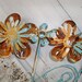 VIntage antique metal tole ware wall fans distressed rusty aqua white shabby wall decor Anita Spero