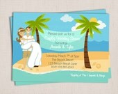 Cute Beach Couple's Wedding Shower Custom Printable Invitation Il_170x135