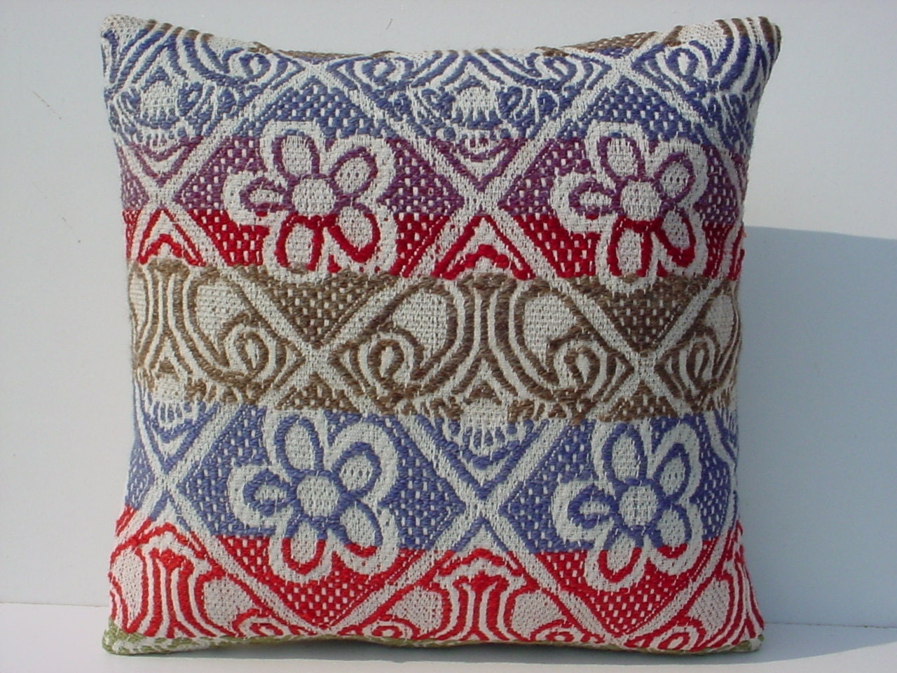ORGANIC Modern Bohemian Home Decor,Turkish Kilim Pillow Cover  16" X 16",Tribal Pillow,Vintage Kilim Pillow,Soft Kilim Pillow,Throw Pillow