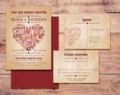 VINTAGE WEDDING INVITATIONS - El Paso Suite Funky Heart Poster Manifesto