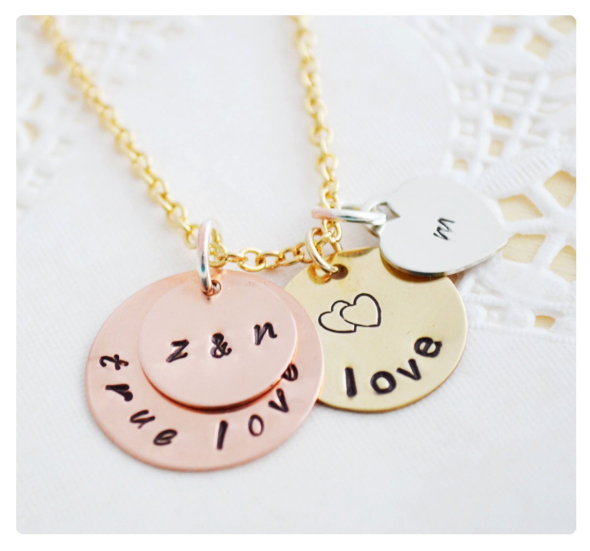 Name Necklace - Handstamped Necklace - Love Necklace - Initial Jewelry - Initial Pendant - Personalized Jewelry