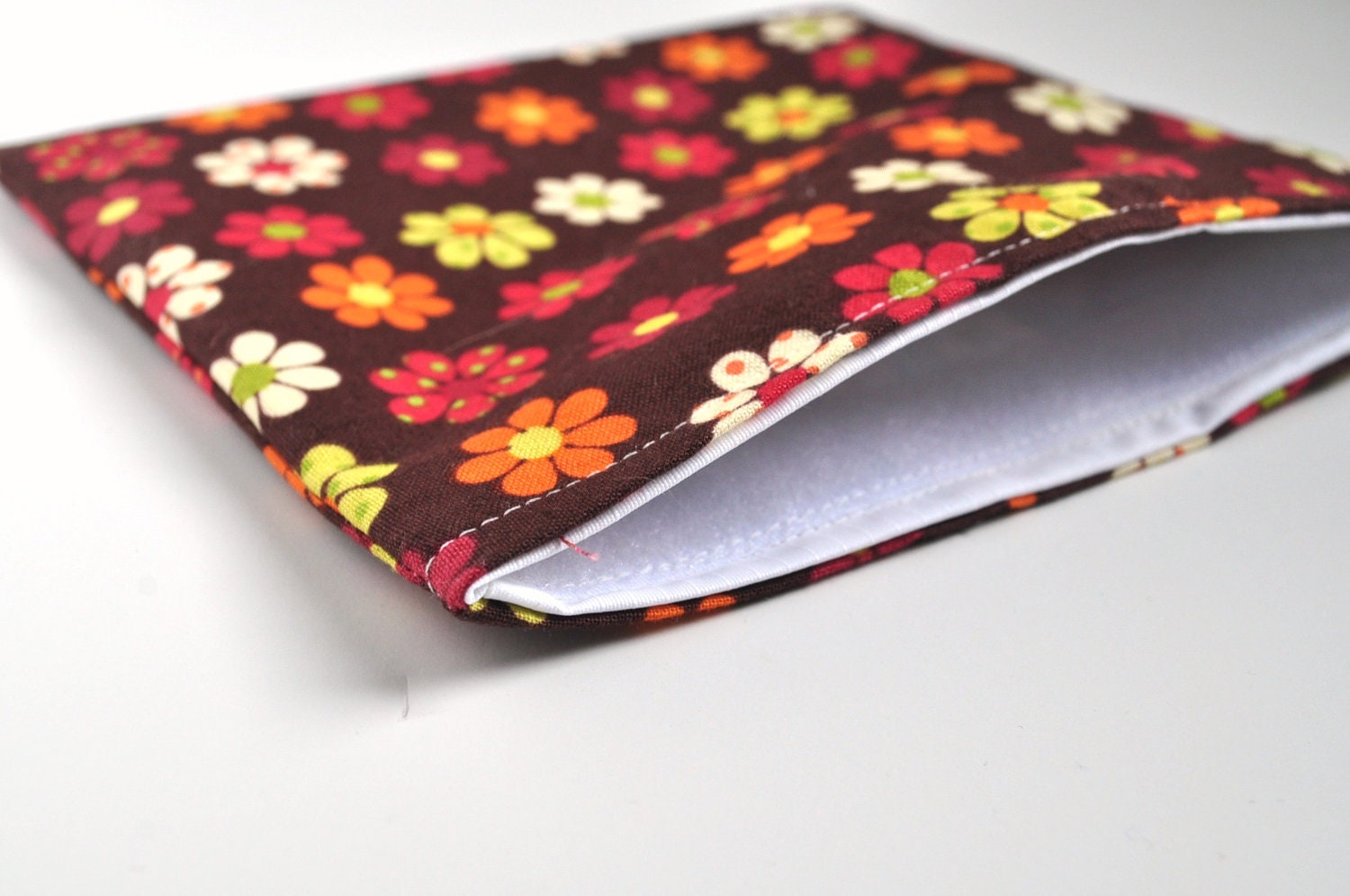 Reusable Snack Bag - Back to School - Kids Lunch - Cotton Food Pouch - Fall Colors with Flowers