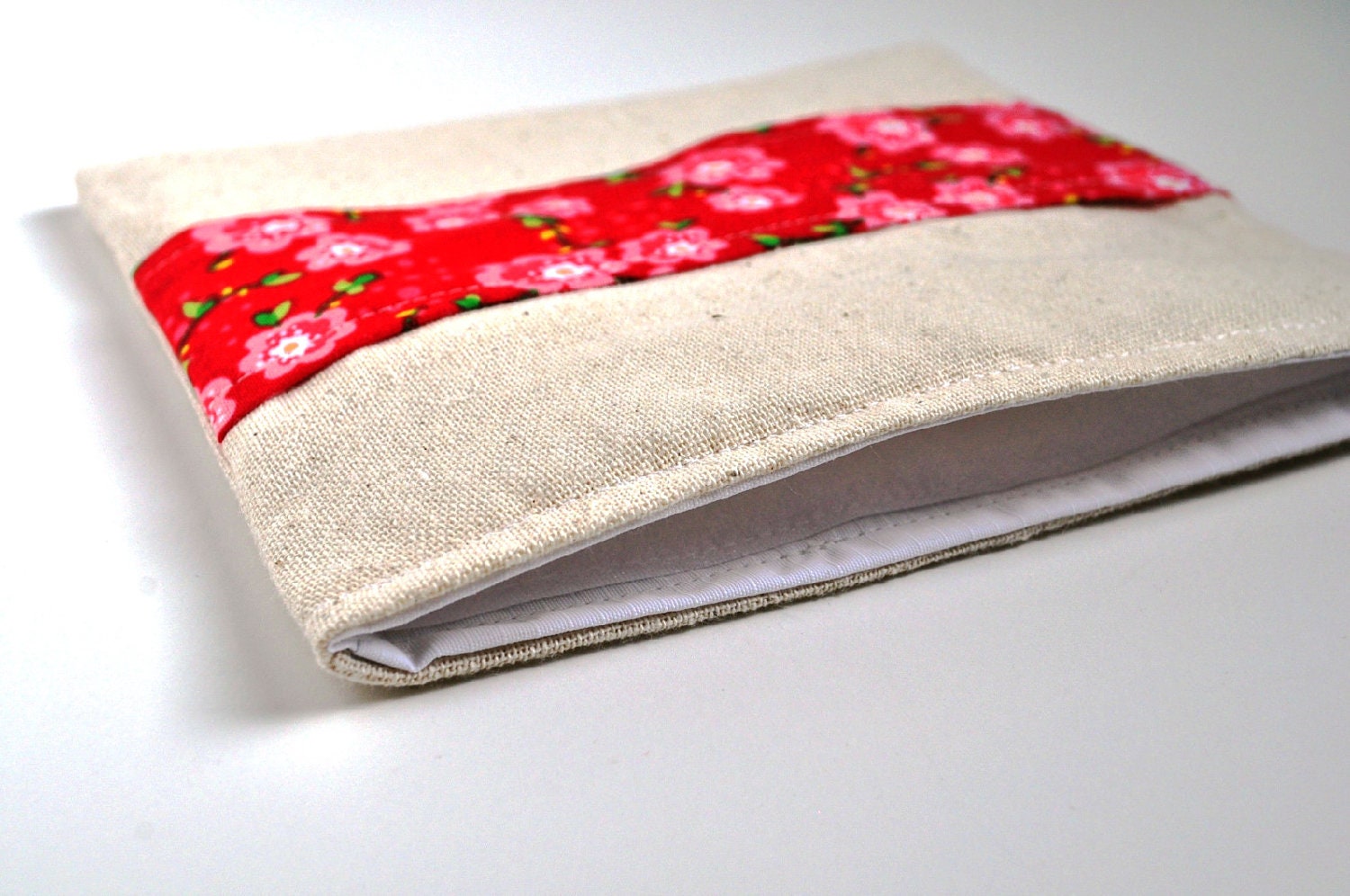 Reusable Snack Bag - Reusable Sandwich Bag - Red Flowers Snack Bag - Eco Friendly Bag