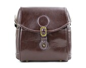 C107 Chocolate Leather Camera Bag