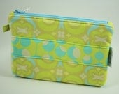 Zippered Pouch - Amy Butler Garden Maze in Lime