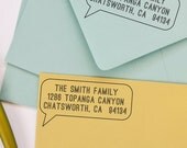 Custom Return Address Stamp - Personalized Return Address Stamp - Speech Bubble