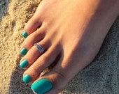 Sterling Silver toe ring Tribal zig zag Knot Toe Ring Adjustable toe ring memory tea ring (T-16) knuckle ring