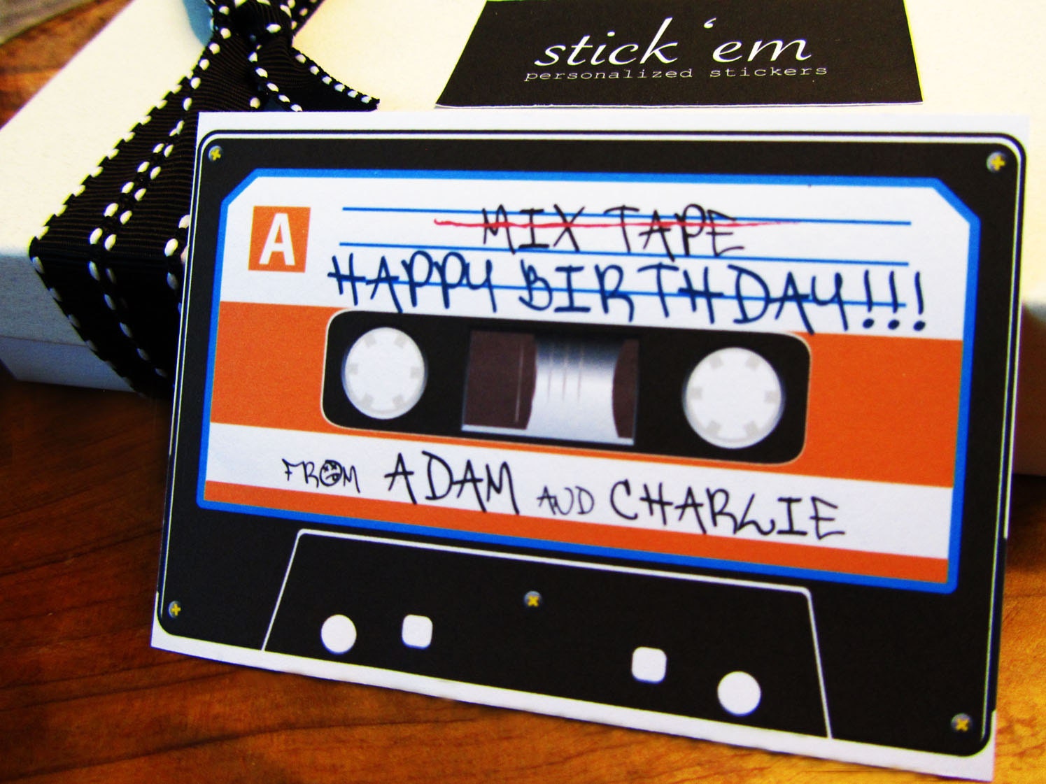 Boys Personalized Stickers/ Custom Stickers/ Gifts Under 20/ Birthday Gift Labels/ Kids/ Tags/ Retro Cassette Stickers(B-04)