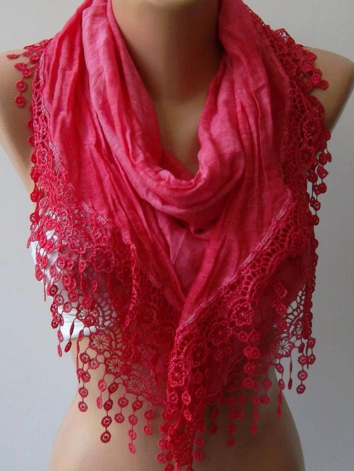 ON SALE Elegant Scarf - Dark Pink - Soft Scarf