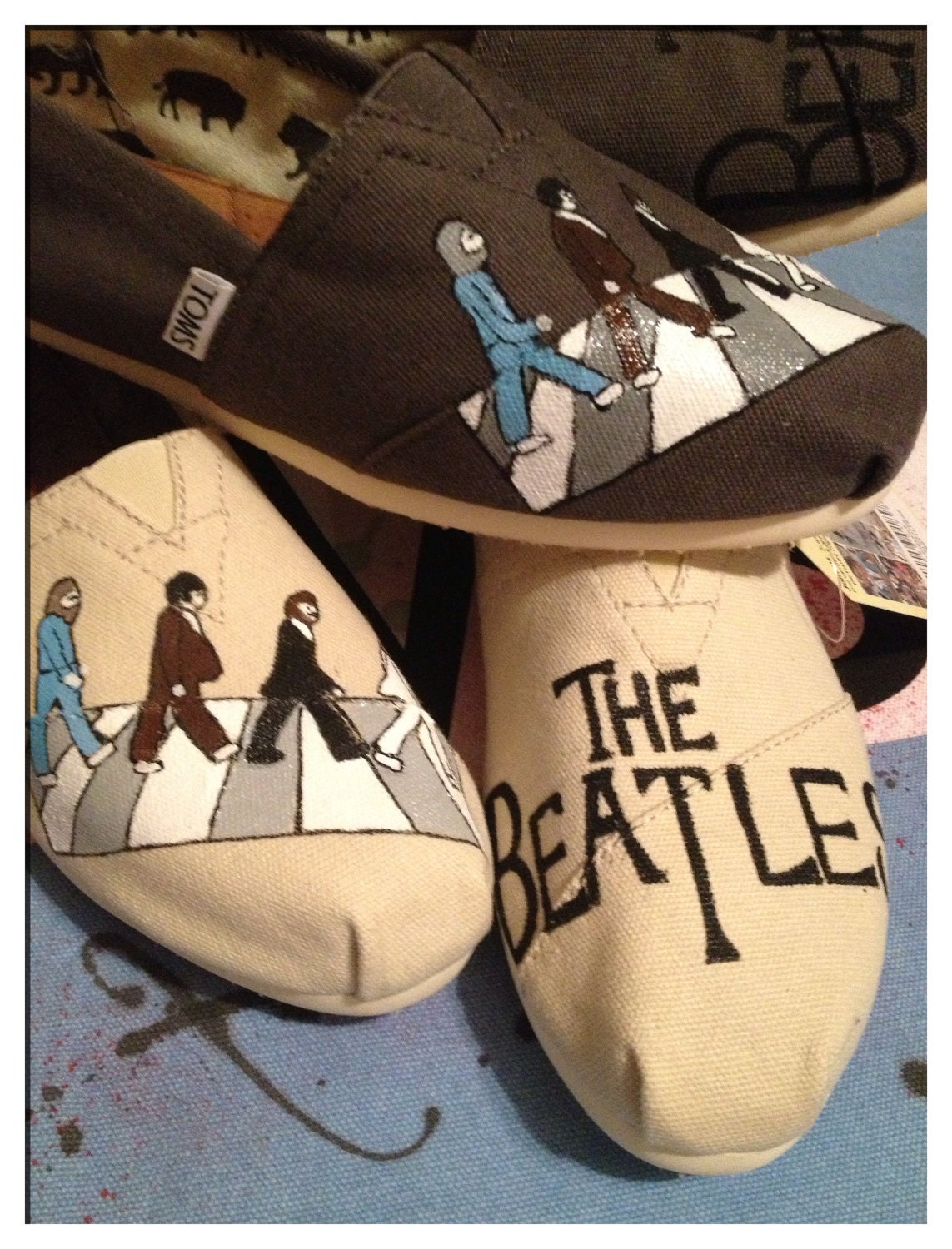 Beatles Custom Toms Shoes