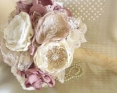 Fabric  Bouquet /  Brooch Bouquet / Bridal Bouquet / The Mary-Catherine Bouquet  - Large
