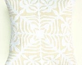 16 x 16 / Organic Beautiful Handmade Applique / White / Pillow or Cushion Cover - 11