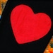 Red heart patched leggings, tights in navy