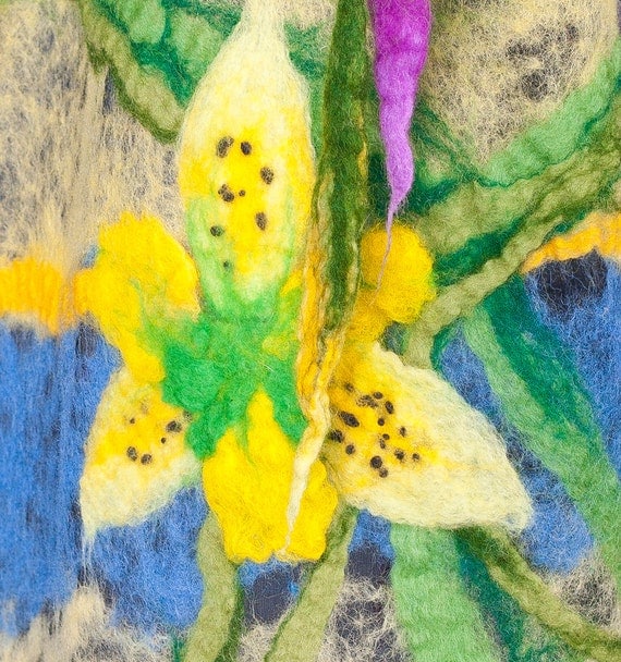 Felted Scarf Fall Fashion  Multicolor Merino Wool Silk Felt Scarves Scarf Cobweb Wrap Scarves