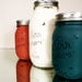 USA Red, White, Blue Painted Mason Jars - Vase - Shabby Chic and Distressed