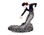 Flamenco dancer woman ART PRINT 13X19 original watercolor painting illustration home wall decor  modern contemporary reproduction poster
