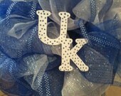 University of Kentucky Wildcats Team Front Door Wreath UK Custom Order 26-28" Deco Mesh