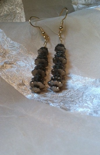 Flower Tower Earrings Swarovski Crystal Danglers