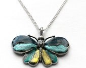 Butterfly Jewelry, Gift for Mom, Custom Jewelry, Blue and Green, Transformation Jewelry, Statement Piece