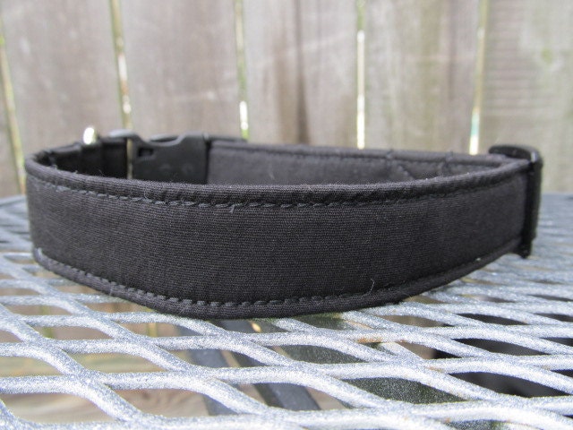 Dog Collar - MADE TO ORDER Classic Black Collar - Adjustable Cotton Dog Collar