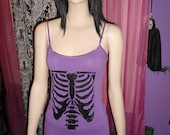 purple skeleton ribcage mini tank dress tunic