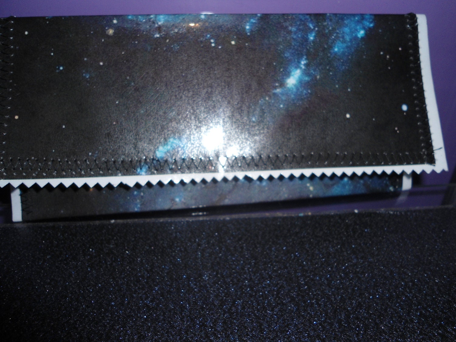 Blue Galaxy  Milkyway magazine vinyl glitter  wallet