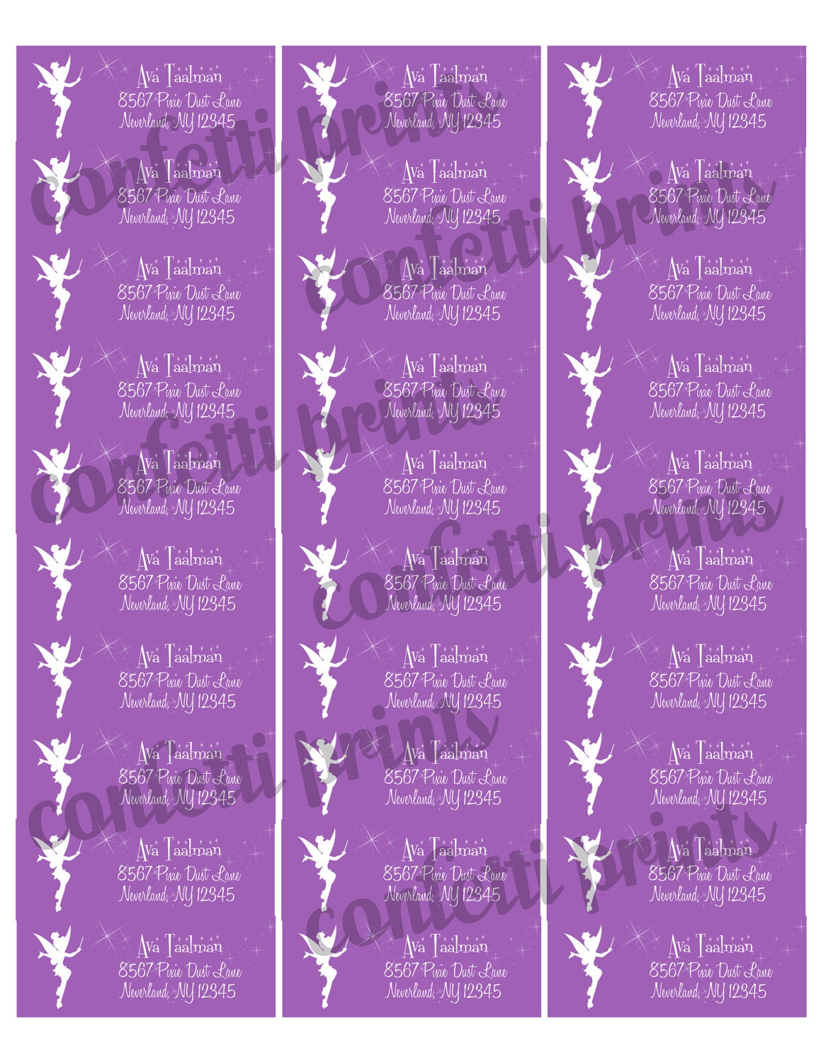 TINKERBELL Personalized Address Label Printable