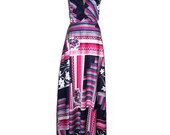 Boho Dress, Maxi Dress, Halter Dress, Multicolored, Long Boho Dress,Maxi Boho Dress, Colorful, OOAK