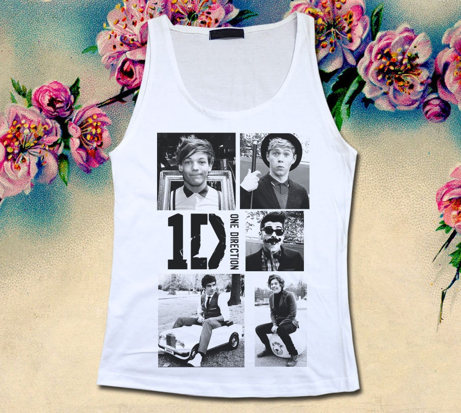 ONE DIRECTION - 1D One Thing Funny Moment - Womens Tank Top Printed White T Shirt Boy Band Fan Light and Soft