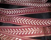 Jacquard Trim Burgundy Ribbon Leaf Garland Greek Senechal