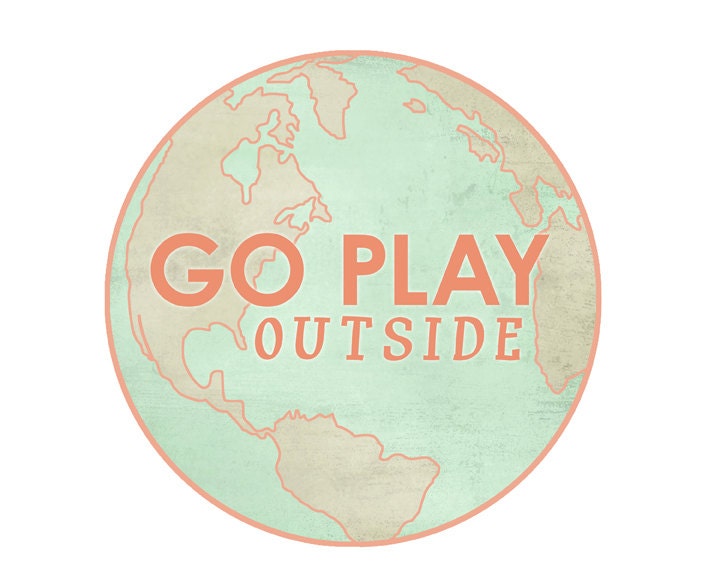 Pastel Spring Wanderlust Exercise Motivation Art Print, coral and mint, Adventure travel Globe art, modern, dorm, kids