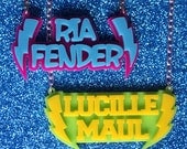 Roller Derby name necklace - laser cut acrylic