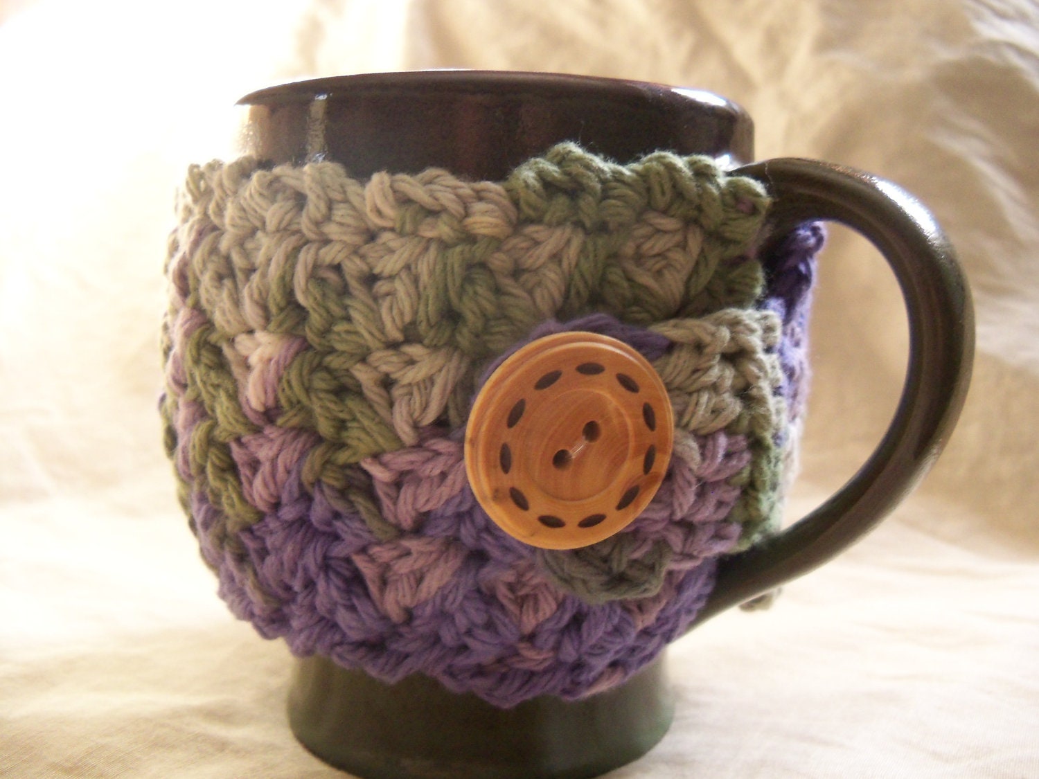 Mug Cozy: Green and Purple  (mug included)